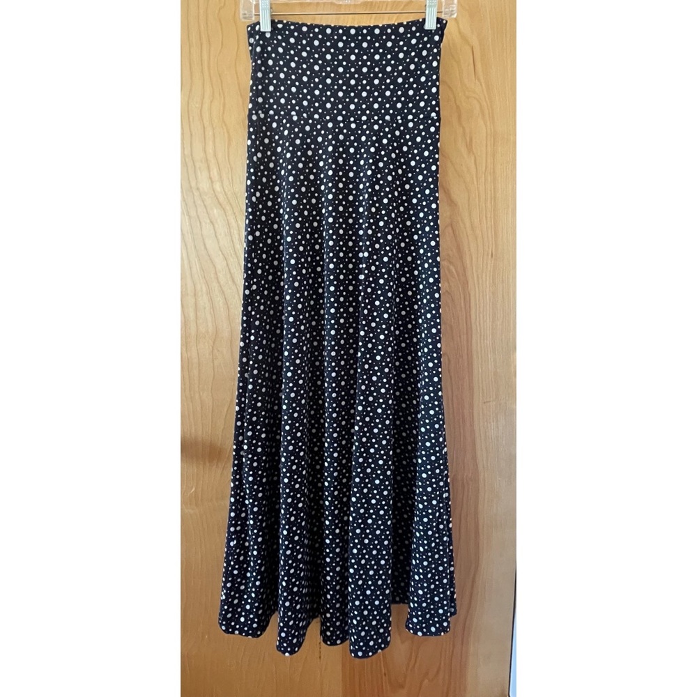 Grey/Black Polka Dot LulaRoe Maxi Skirt XXS